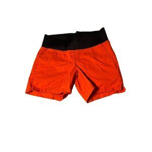 Ann Taylor LOFT Stretch Waist Shorts women's Size 4 Orange Cotton Pockets Excell